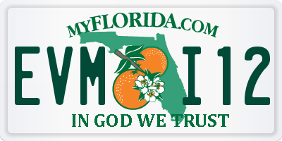FL license plate EVMI12