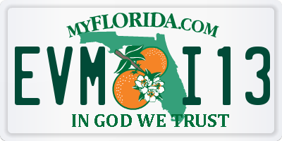 FL license plate EVMI13
