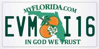 FL license plate EVMI16