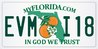 FL license plate EVMI18