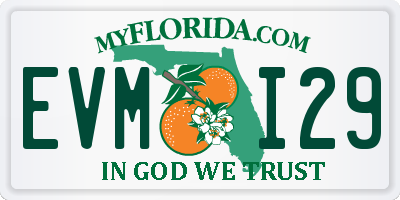 FL license plate EVMI29