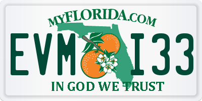 FL license plate EVMI33