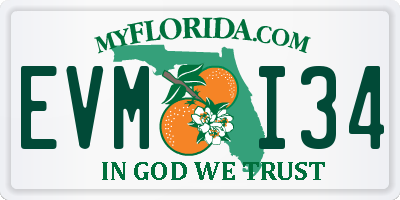 FL license plate EVMI34