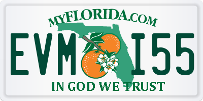 FL license plate EVMI55