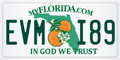 FL license plate EVMI89