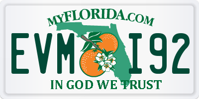 FL license plate EVMI92