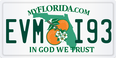 FL license plate EVMI93