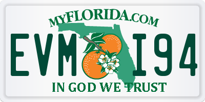 FL license plate EVMI94