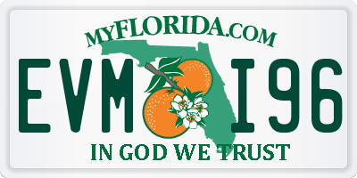 FL license plate EVMI96
