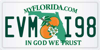 FL license plate EVMI98
