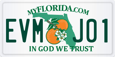 FL license plate EVMJ01