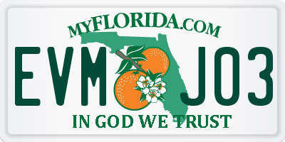 FL license plate EVMJ03