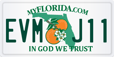 FL license plate EVMJ11