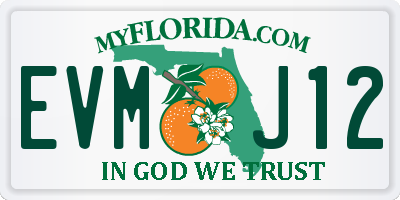 FL license plate EVMJ12