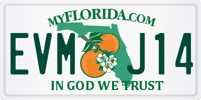 FL license plate EVMJ14