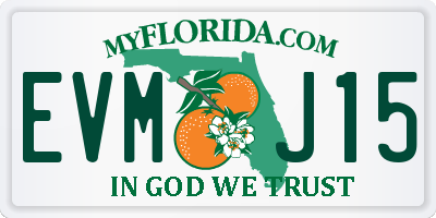 FL license plate EVMJ15