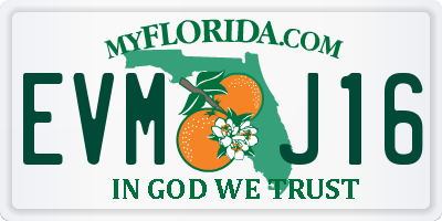 FL license plate EVMJ16