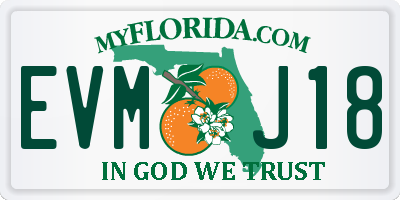 FL license plate EVMJ18