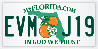 FL license plate EVMJ19