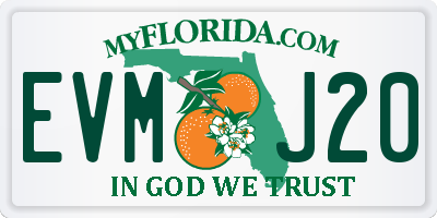 FL license plate EVMJ20