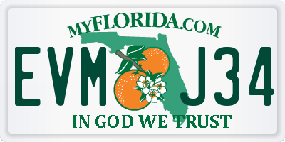 FL license plate EVMJ34