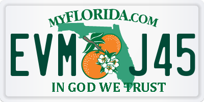 FL license plate EVMJ45