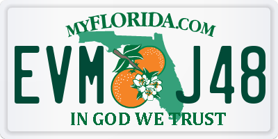 FL license plate EVMJ48