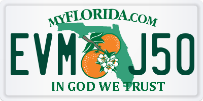 FL license plate EVMJ50