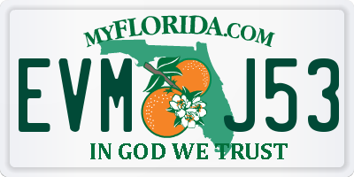 FL license plate EVMJ53