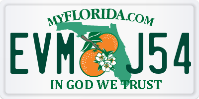 FL license plate EVMJ54