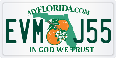 FL license plate EVMJ55