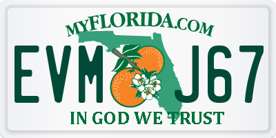 FL license plate EVMJ67