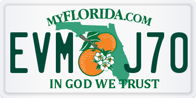 FL license plate EVMJ70