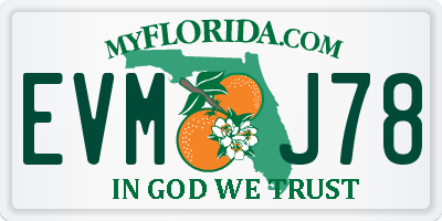 FL license plate EVMJ78