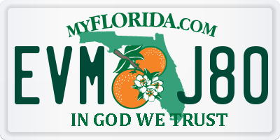 FL license plate EVMJ80