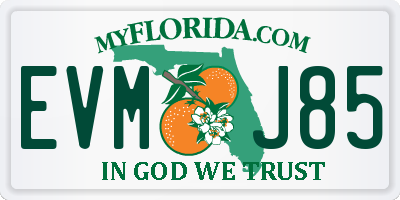 FL license plate EVMJ85
