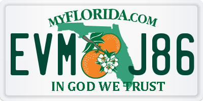 FL license plate EVMJ86
