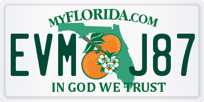 FL license plate EVMJ87