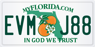FL license plate EVMJ88