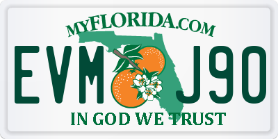 FL license plate EVMJ90