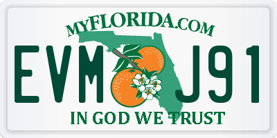 FL license plate EVMJ91