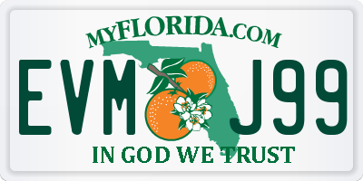 FL license plate EVMJ99