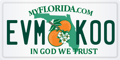 FL license plate EVMK00