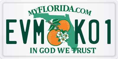 FL license plate EVMK01