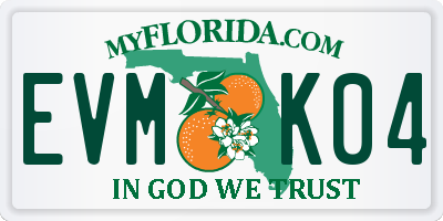 FL license plate EVMK04