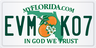 FL license plate EVMK07
