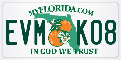 FL license plate EVMK08