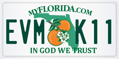 FL license plate EVMK11