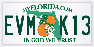 FL license plate EVMK13