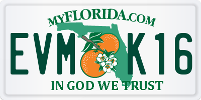 FL license plate EVMK16